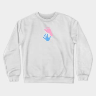 Baby foot and hand prints. Twin symbol Crewneck Sweatshirt